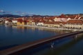 Drava river and Lent in Maribor, Slovenia