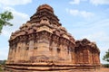 Dravidian vimana style sikhara and a view of the Devakoshthas on the south wall. Jain temple, Jinalaya, known as Jaina Narayana, P