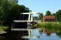 Draw Bridge at the Port in the Town Aurich, Lower Saxony Royalty Free Stock Photo