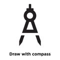 Draw with compass icon vector isolated on white background, logo Royalty Free Stock Photo