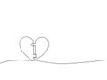 Draw a continuous line of connecting hearts puzzles. business concept Royalty Free Stock Photo