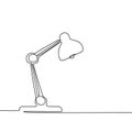 Draw a continuous line of the table lamp. Light bulb. Vector illustration Royalty Free Stock Photo