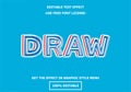 Draw 3D editable text effect template. Style premium free font license vector