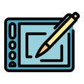 Draw digital pen icon vector flat Royalty Free Stock Photo