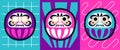 Draw the eyes of Daruma Doll - modern colored vector illustration Royalty Free Stock Photo