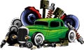 draw of hot rod car vector illustration design Royalty Free Stock Photo