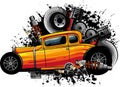 draw of hot rod car vector illustration design Royalty Free Stock Photo