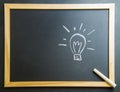 Draw Lamp Idea on Blackboard2 Royalty Free Stock Photo