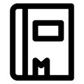 Draw, moleskine bold vector icon which can be easily modified or edited