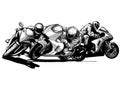 Draw motorcycles racers biker vector illustration design Royalty Free Stock Photo