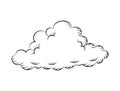 Draw vintage cloud, vector