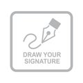 Draw your signature icon isolated on white background