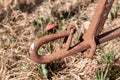 The drawbar of an old rusty plough Royalty Free Stock Photo