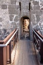 Drawbridge at the entrance to the old castle Royalty Free Stock Photo