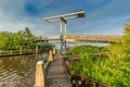 Drawbridge in paved cycle path from Meije to Nieuwkoop right through the Nieuwkoopse plassen