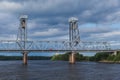 Drawbridge of a vertical-climbing type across the Svir river - Russia