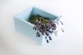 Drawer with beautiful lavender on light table