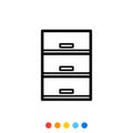 Drawer cabinet icon,Vector and Illustration