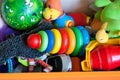 Drawer with different toys Royalty Free Stock Photo