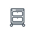 drawer icon vector from furniture concept. Thin line illustration of drawer editable stroke. drawer linear sign for use on web and Royalty Free Stock Photo