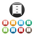 Drawer icons set color
