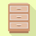 Drawer nightstand icon, flat style