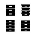 Drawer Organizer Desk Supply Icons Royalty Free Stock Photo