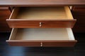 Drawer perspective Top view of an opened, invitingly empty drawer