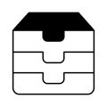 Drawers Glyph Style vector icon which can easily modify or edit