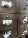 drawers of an old metal file Royalty Free Stock Photo
