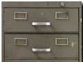 Drawers of an old metal filing cabinet Royalty Free Stock Photo