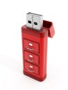 Drawers on usb storage device Royalty Free Stock Photo