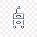 Drawers vector icon isolated on transparent background, linear D