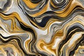 Drawing abstract marble art for wall decor. drawing watercolor geode painting. golden, black, white, and gray background. Royalty Free Stock Photo