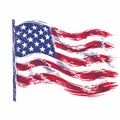 American Flag Drawn in Red, White, and Blue Ink Royalty Free Stock Photo