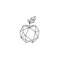 Drawing of an apple, featuring intersecting straight lines forming polygo Royalty Free Stock Photo