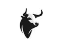 Drawing art Black elegant head bull cow ox buffalo logo design inspiration Royalty Free Stock Photo
