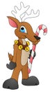 Santa Reindeer - Cartoon Character - Vector Illustration Royalty Free Stock Photo