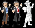 Detective - Cartoon Character - Vector Illustration
