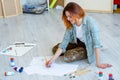 drawing art creative home leisure woman painting