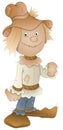 Cartoon Scarecrow - Vector Illustration Royalty Free Stock Photo