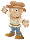 Cute Scarecrow - Cartoon Character - Vector Illustration Royalty Free Stock Photo