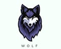 Elegant head wolf front view art logo design inspiration