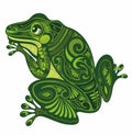 Drawing art frog logo design inspiration Royalty Free Stock Photo