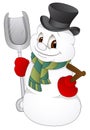 Cartoon Snowman - Vector Illustration Royalty Free Stock Photo