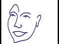Drawing of a Asian Oriental male smiling