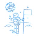 Drawing the astronaut has landed on the planet Royalty Free Stock Photo