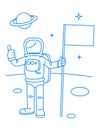 Drawing the astronaut has landed on the planet. Royalty Free Stock Photo