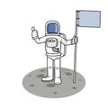 Drawing the astronaut has landed on the planet. Royalty Free Stock Photo