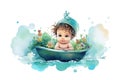 drawing baby wash isolated on white background. Generated by AI